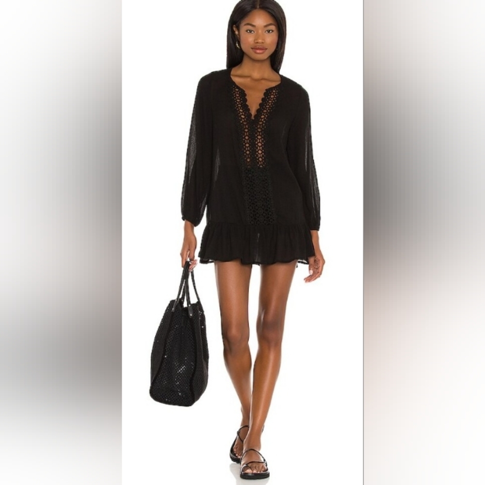 Eberjey Summer Of Love Black Elba Cover-Up Dress Size Large
